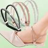 2pcs Rhinestone High Heels Shoes Band Anti-loose Women Diamond Shoelaces Anti-drop Heel Straps Belt Drill Elastic Fixed Belts