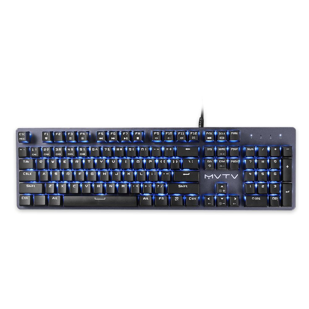 Wired Gaming Keyboard Retro Punk Mechanical Feel Floating Cap Esport Gaming Keyboard Waterproof Backlight 104 Key - Black