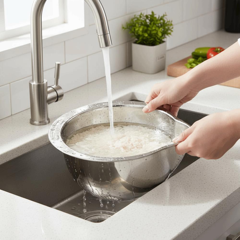 Stainless Steel Rice Washing Basket Large Size Kitchen Strainer Draining Basket  Rice Rinsing