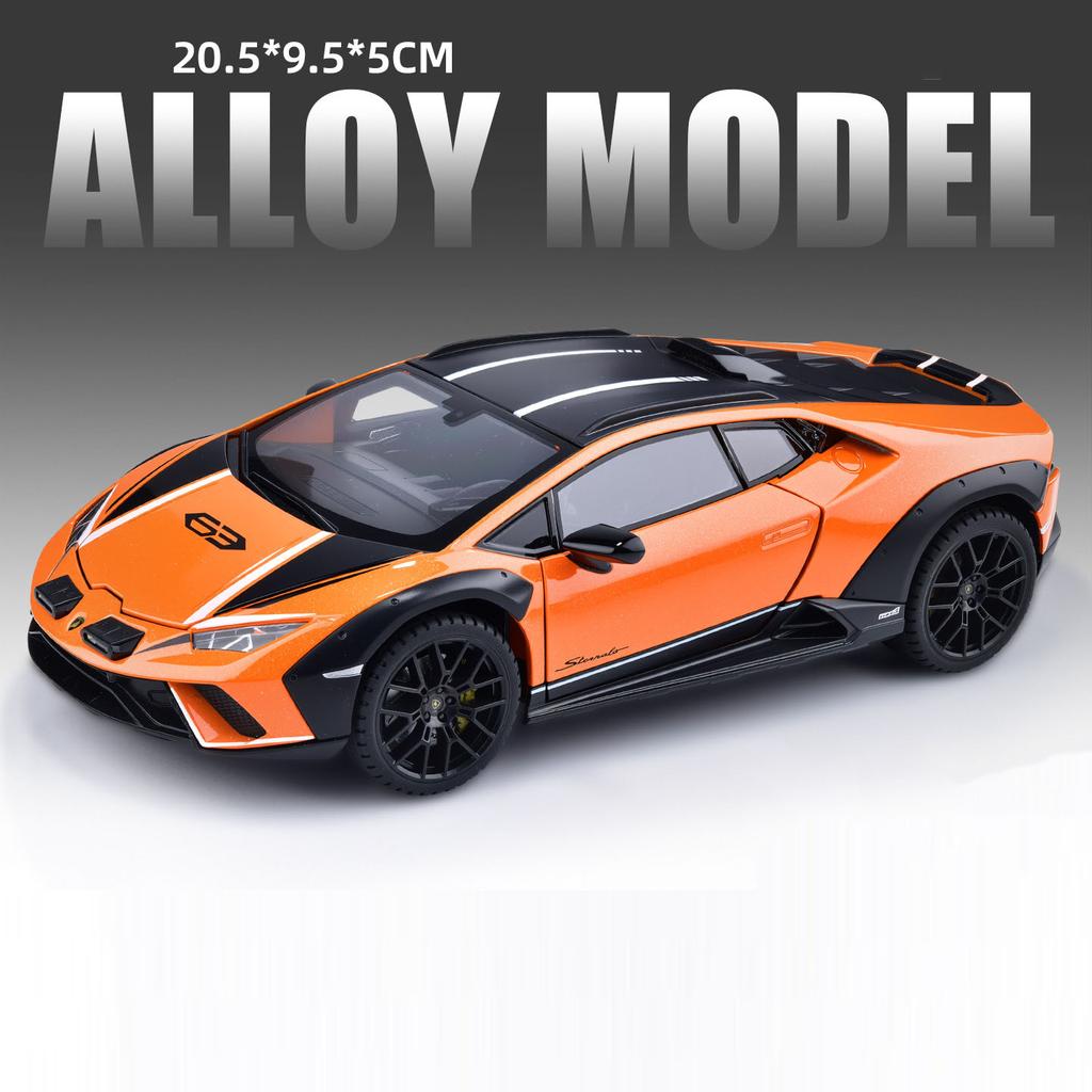 1:24 Scale HURACAN STERRATO URUS Car Model Toy Metal Diecast Sound Light Shock Absorption Models Hobby Presents for Children