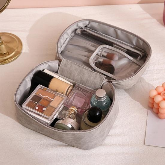 Kosmetyczka z pojemnikiem na pędzle do makijażu. Wodoodporna podróżna kosmetyczka ze sztucznej skóry o dużej pojemności