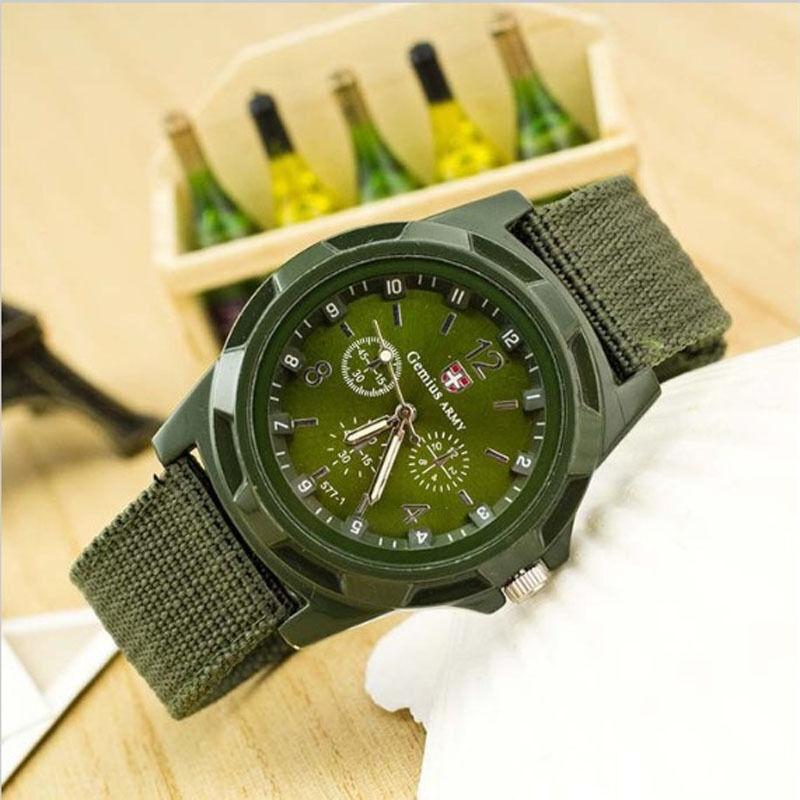 Men's Watch With Sport Military Analog Design And Durable Nylon Strap Ideal Gift
