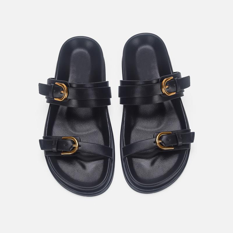 Fashion New Trend Summer Flats Women Slippers Casual Shoes Open Toe Flip-flops Designer Dress Sandals Beach Fad Ladies Shoes Slides