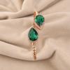 Chrome Diopside Gemstone 925 Sterling Silver Zircon Cuffs Bangles Best Birthday Gift For Your Wife ( Available with Gold/Rose Gold Plated ) CZC-1-2