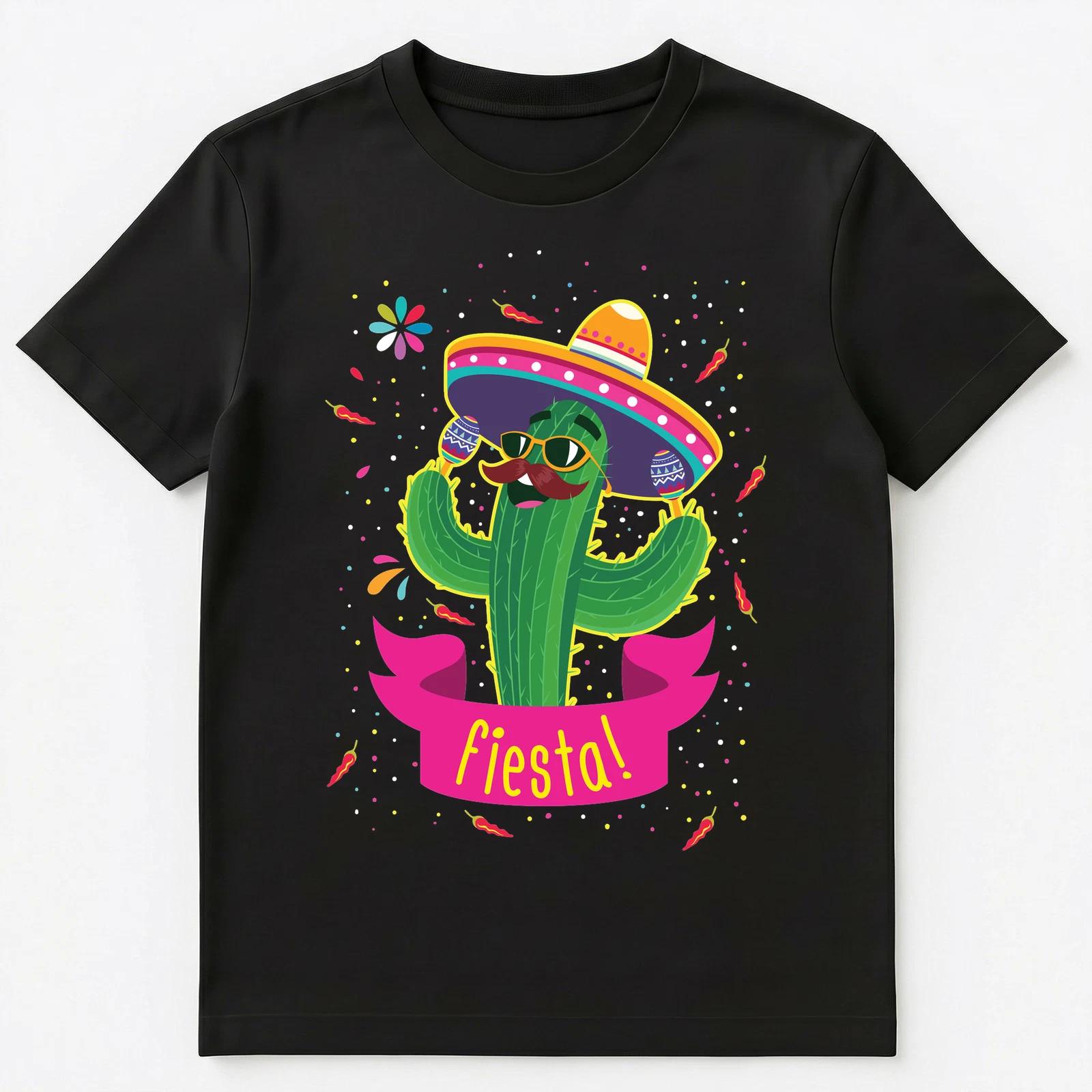 

Bright And Colorful Mexican Fiesta Cactus Unisex T-Shirt 3XL