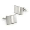 Rectangular Pure Copper Electroplated Cufflinks - Metal Brushed Finish for Men's French Shirts