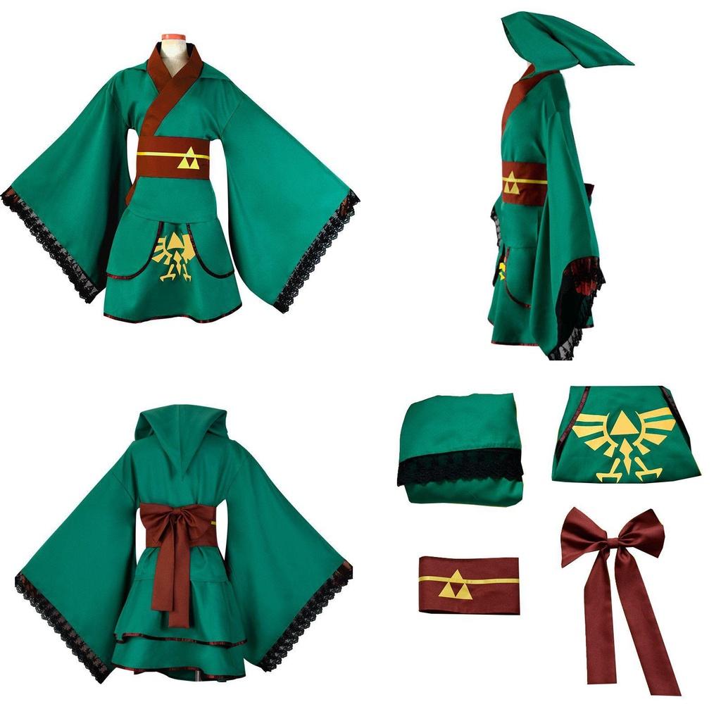 Exquisite Green Yukata Kimono Cosplay Costume For The Legend Of Zelda Fans