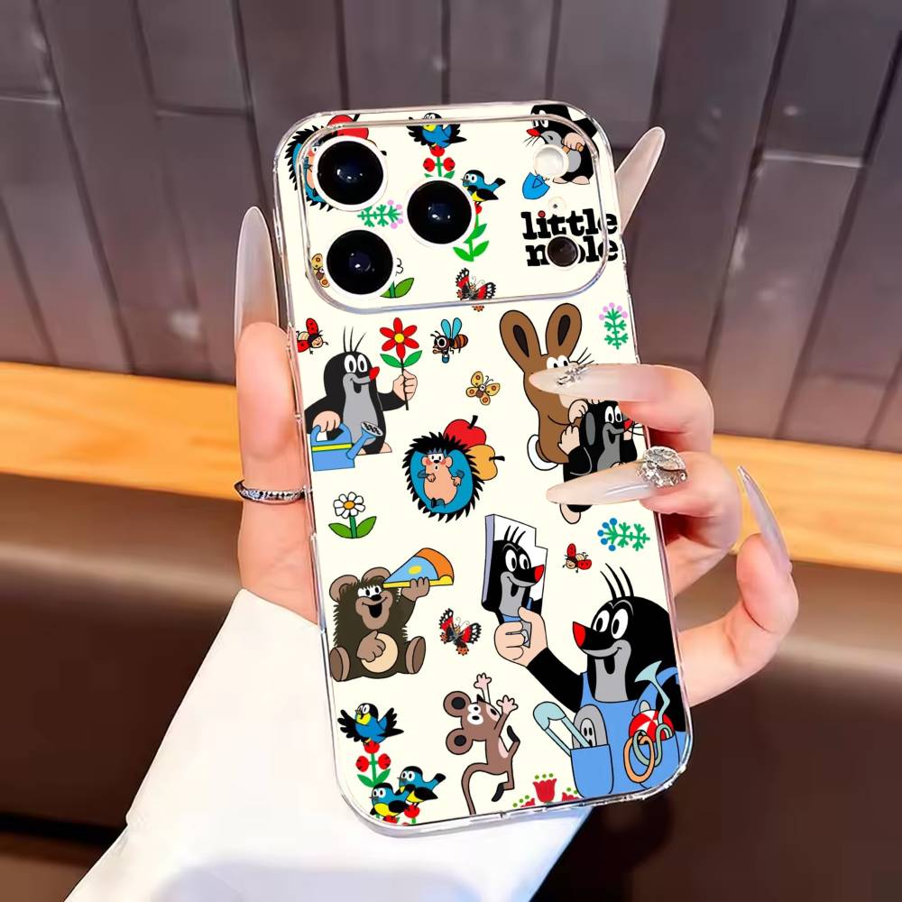 

Cartoon L-Little Mole Phone Case For iPhone17,16,15,14,13,12,11 Plus,Pro Max Soft Transparent Cover iPhone16se4