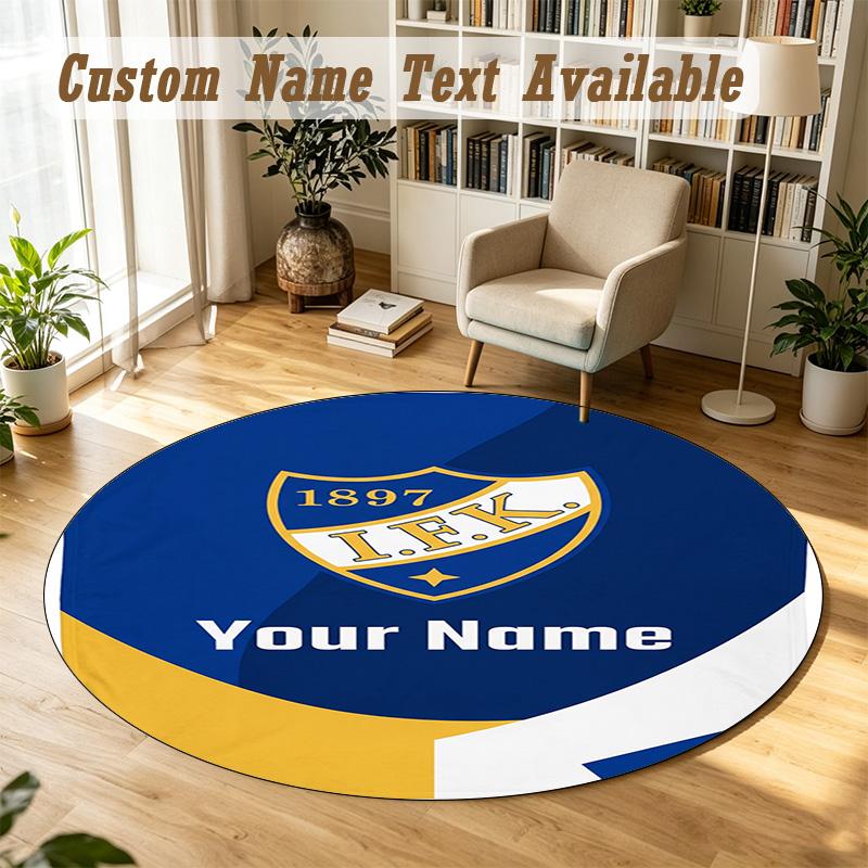 Round Rug Custom Nameifk Göteborg Pattern Non Slip Carpet Home Floor Decor