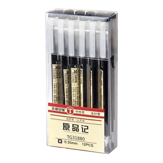 

12Pcs/Box 0.35mm Creative Black/Red/Blue Ink Gel Pen for School Student Work чёрный