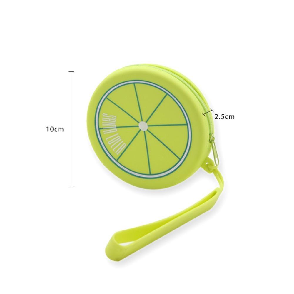 New Silicone Storage Bag Round Colorful Fruits Data Cable/earphone Storage Bag Small with Zipper Travel Coin Purse