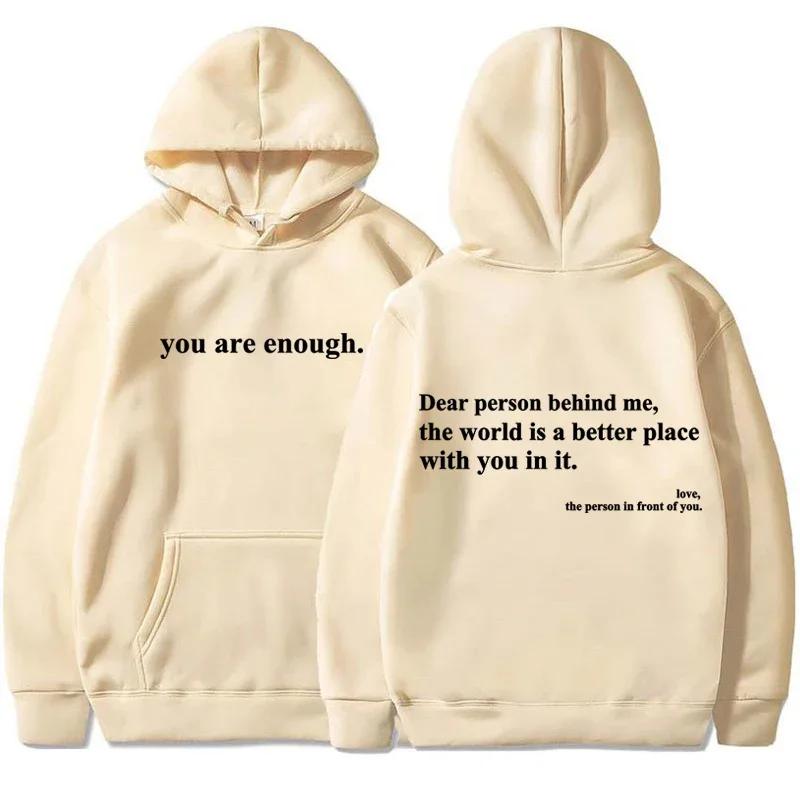 Dear people, the world behind me is better, you are enough pullover, new fashion warm clothing