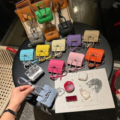 Mini Bag Platinum Upgraded Palm Pattern Pendant Simulation Leather Earphone Bag Car Keychain Pendant Blind Box