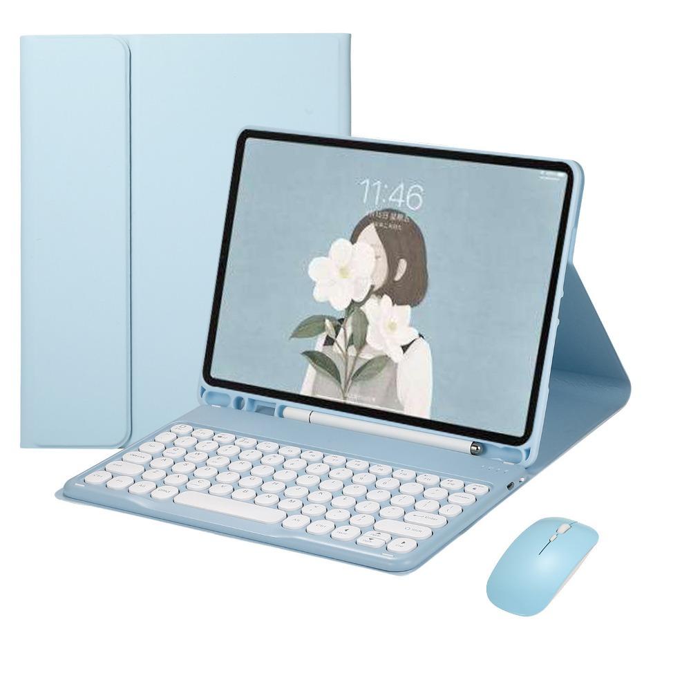 Bluetooth Keyboard Case for iPad Air 6 Pro 11 Split Round Keycap with Pencil Holder 10.2 Inch