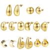 Simple Pea Shaped Alloy Silver Gold Color Drop Earrings For Women Korean Fashion Jewelry Party Girls Unusual Accessory