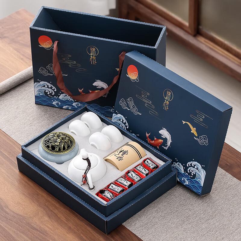 Celadon Tea Set & Incense Burner Gift Set