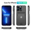 Transparent Hard Card Slot Case For Iphone 14 13 12 11 Pro Max Xr Xs Max Simple Cover
