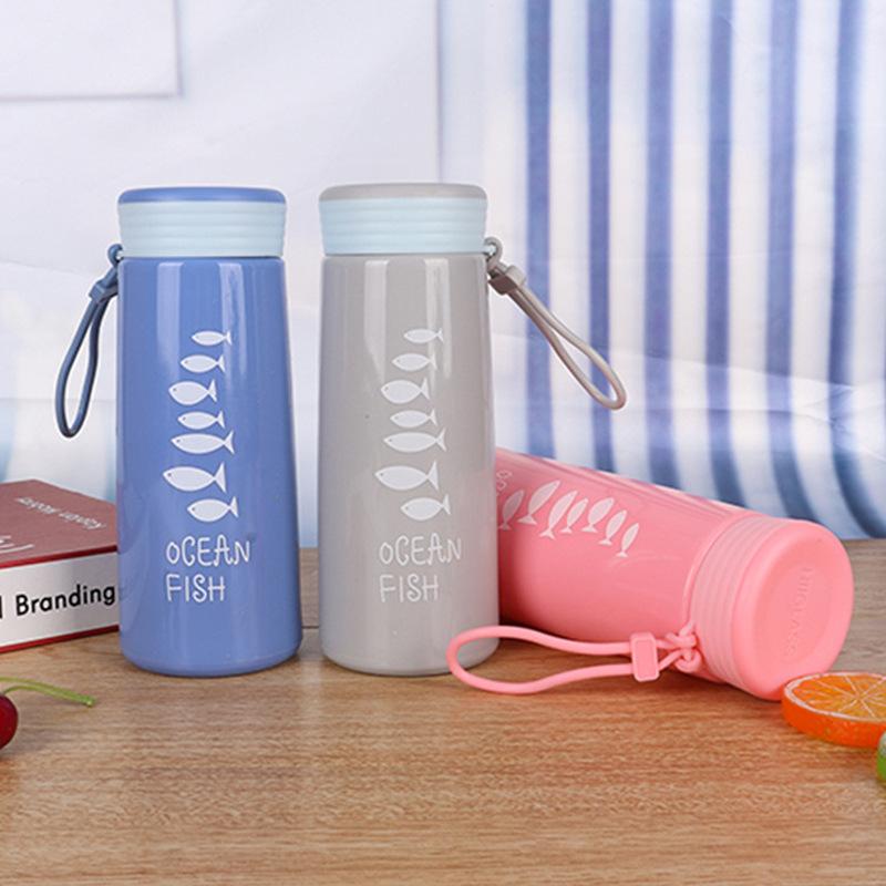 Creative Small Fish Cup, Portable, Sealed, Cute Water Cup, Advertising Campaign, Gift Cup, Drawstring Glass Cup