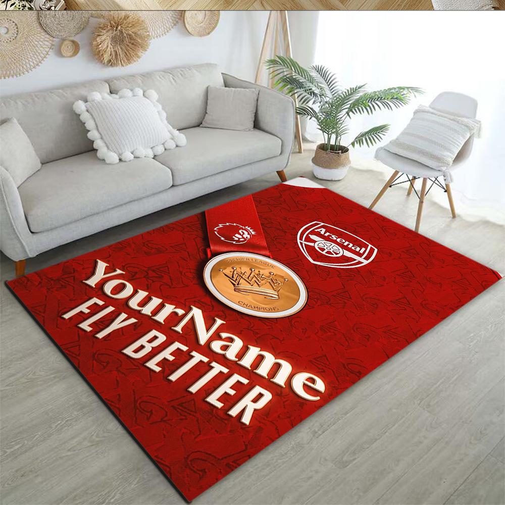 Arsenal Customize Text Floor Mat Suitable for Kitchen Foyer Dining Room Decorate room Anti-slip Rug Decorate Offices Perfect Gift for Friends & Family