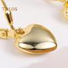 1 Pair Women Leverback Earrings Heart Pendant Polished Surface Solid Color Hanging Earrings for Dating Prom Parties Drop Earrings