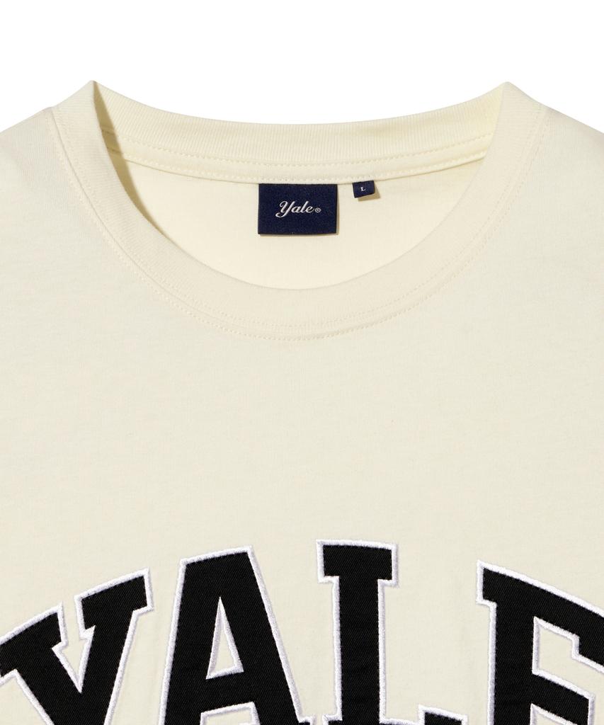 YALE Two-Tone Arch Short Sleeve T-Shirt Cream