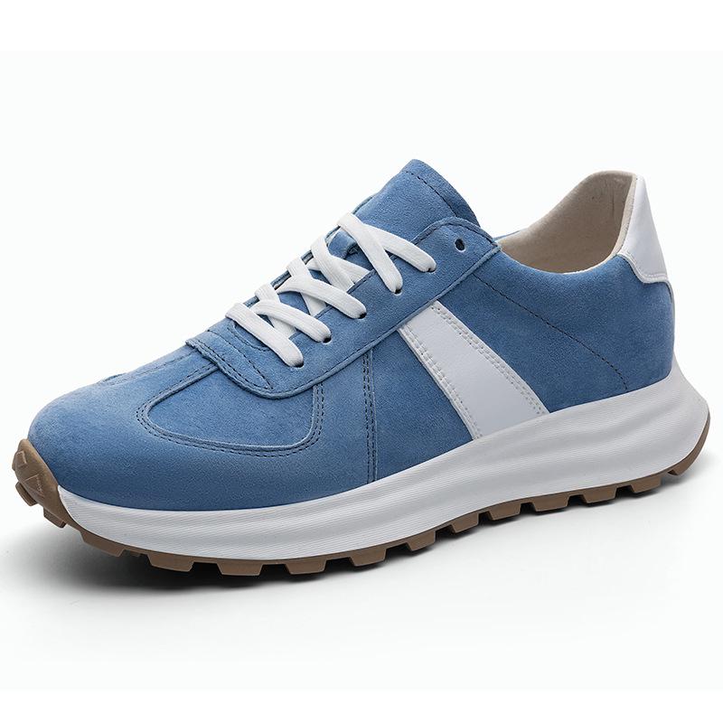 Men's White Breathable Thick-Soled Platform Sneakers - Discreet 8cm Height Boost Casual Dad Shoes