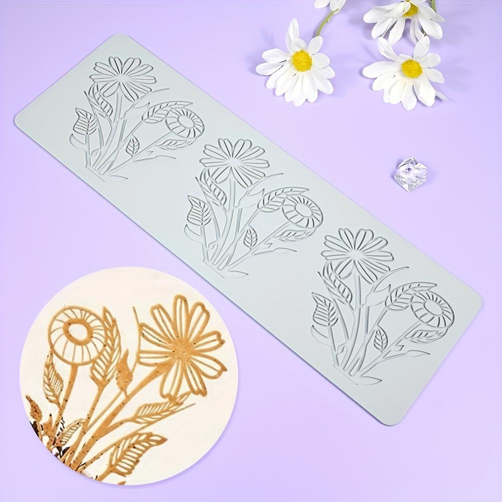 Floral Fondant Lace Mat Flower Vine Bird Theme Round Silicone Mold for Crispy Cake Decoration, Festive Pastry Tools, Natureinspired Design