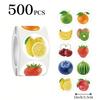 500 Sheets Per Roll Fruit Sticker Roll for Notebook Computer Decoration Removable Adhesive Roll Stickers Strawberry Stickers