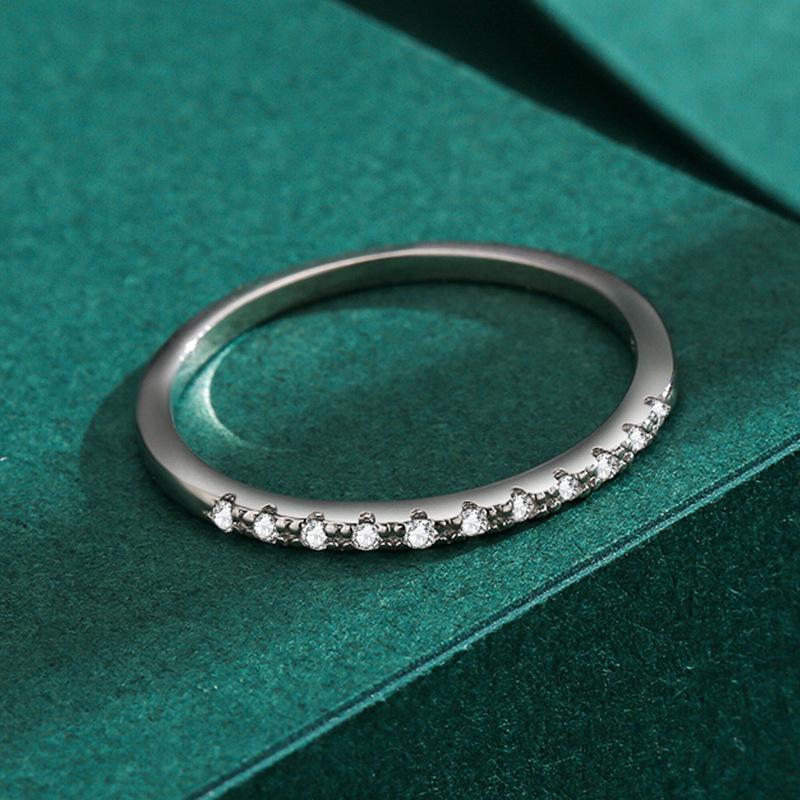 Tancise Classic 925 Sterling Silver  Zircon Ring Ladies Jewelry Wedding Promise Party Gift