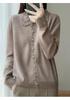 2026 Spring/Autumn Women's Crochet Lace Collar Mercerized Wool Cardigan, Machine Washable Knit Jacket.
