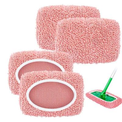 2/4/6Pcs Chenille Mop Cloth Cover Reusable Mop Pads Machine Washable Dry Sweeping