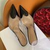 Transparent pointed love high-heeled slippers wear 2025 new French sexy thin-heeled light-mouth temperament high-heeled shoes