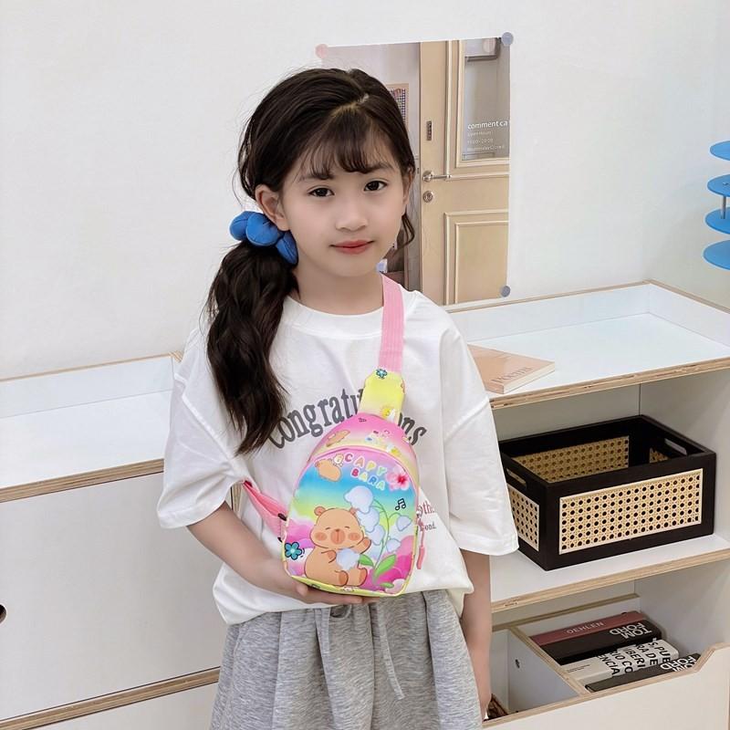 Childrens Capybara Cute Pattern Single Shoulder Crossbody Chest Bag Gift Kids