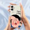 For iPhone 17 Case Make Faces Kid Pattern Printing Straight Edge TPU Phone Back Cover