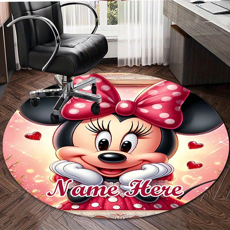 Personalized M-Minnie Round Chair Office Rug - Perfect for Mat, Office Chair & More - Ideal Gift for Birthdays and Holidays