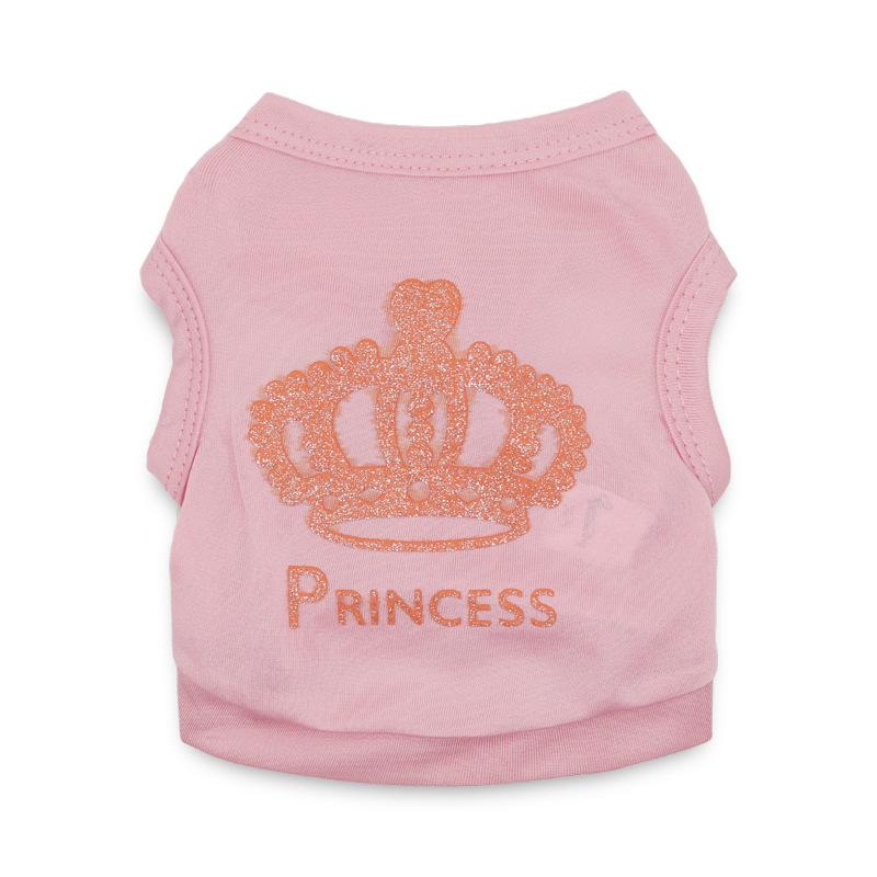 

Pink Big Crown Pet Vest for Small Dogs and Cats - Spring/Summer Style M рожевий