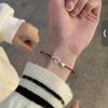 Pulseira Corda de Mão Vermelha Ajustável Trevo da Sorte Hexagrama para Meninas e Melhores Amigas