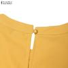 ZANZEA Women Casual Round Neck Solid Color Summer Sleeveless Dress