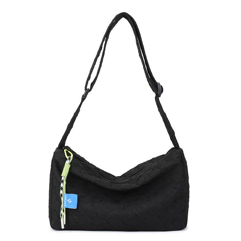 Plaid Large Capacity Crossbody Shoulder Bag with Wide Strap