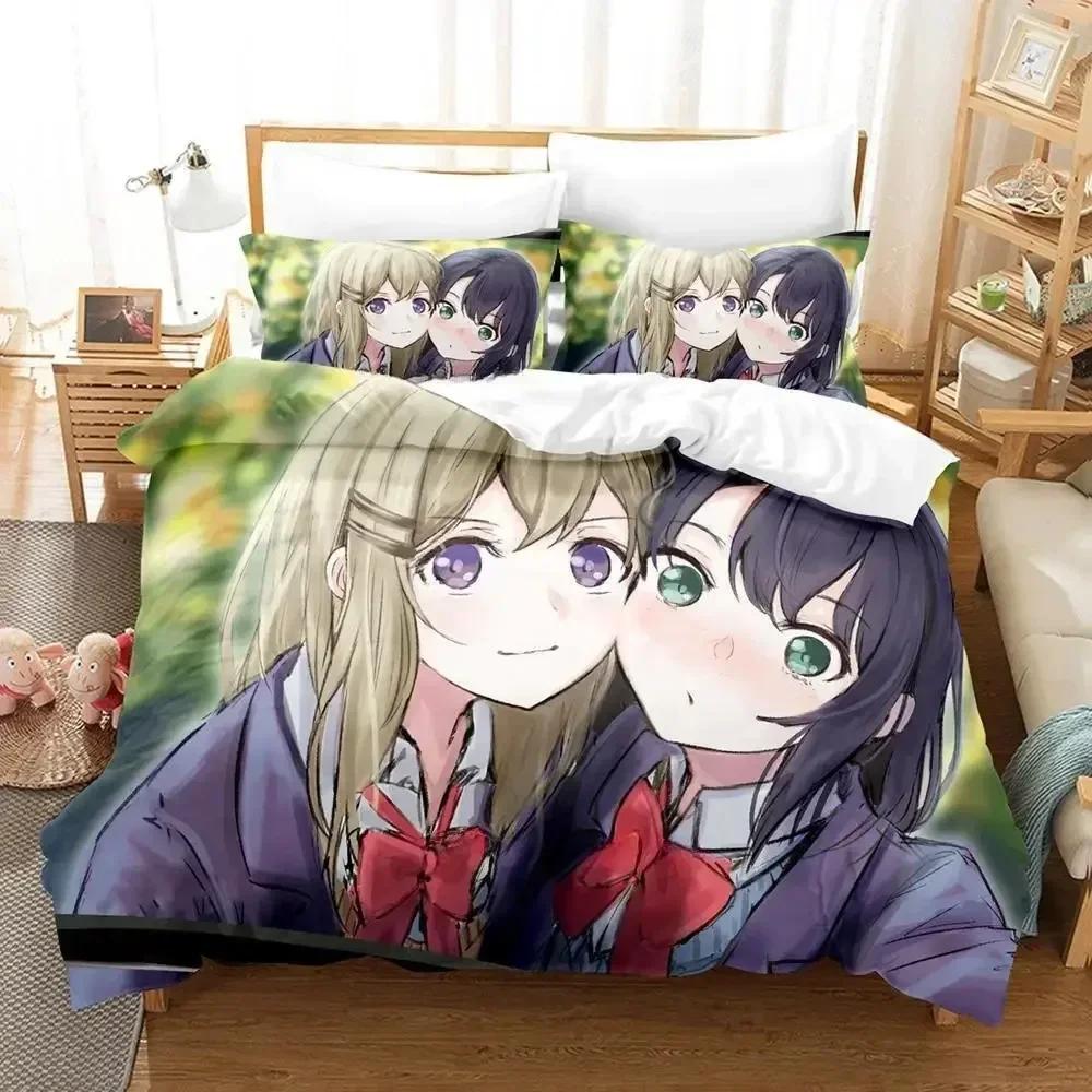 Adachi and Shimamura Bedding Set Cartoon Anime Three-piece Set Adult Kid Bedroom Duvet Cover Sets Comforter Bedding Sets Luxury