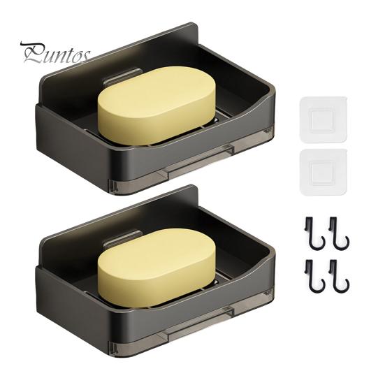 

2 шт. Настінна мильниця для душу. Міцна несуча порожниста конструкція. Проста установка. Піддон для мила. чорний