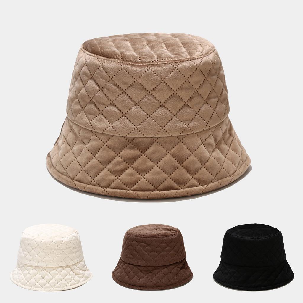 Autumn Winter Men Women Thermal Quilted Hat Fisherman Hat Basin Cap Bucket Hats