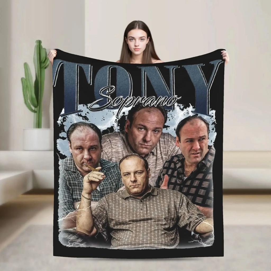 3D Flannel Blanket S-Sopranos Fluffy and Warm Throw Blanket Sofa Cover Bed Sheet Teen Boys Girls Home Decor Nap Gift
