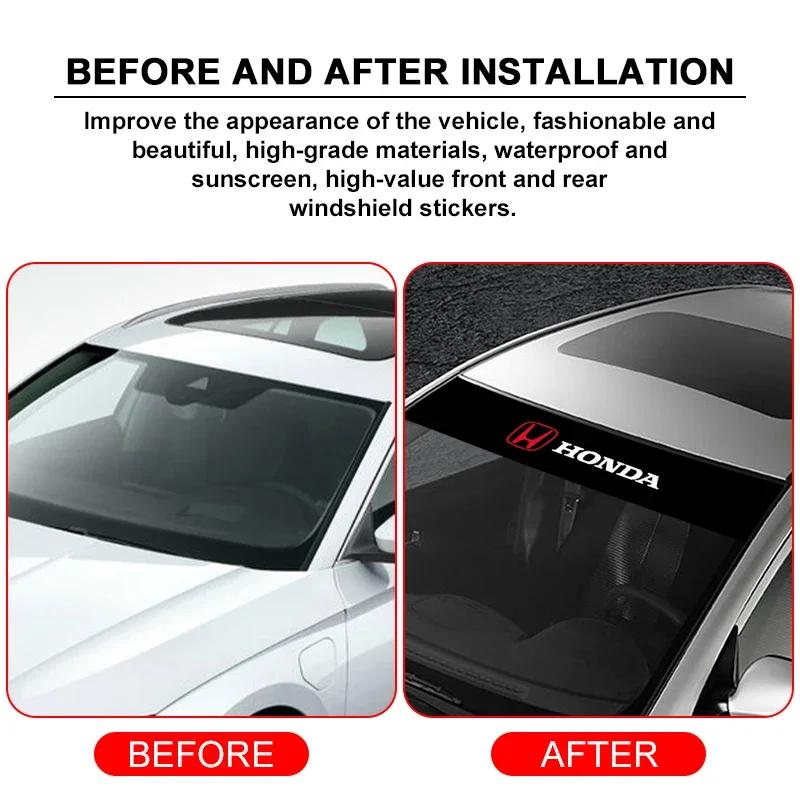 For Honda Car Front Windshield Stickers Front and Rear Decorative Decals Sticker for Honda Civic Accord CRV HRV Fit Jazz City Od