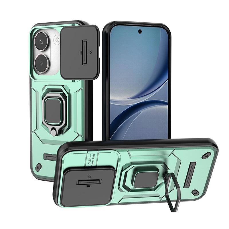 For Poco X8 Pro Case Slide Windows Cover Poco X8 Pro Coque Fundas Battle Ring Holder Push Lens Back Phone Case Poco X8 Pro