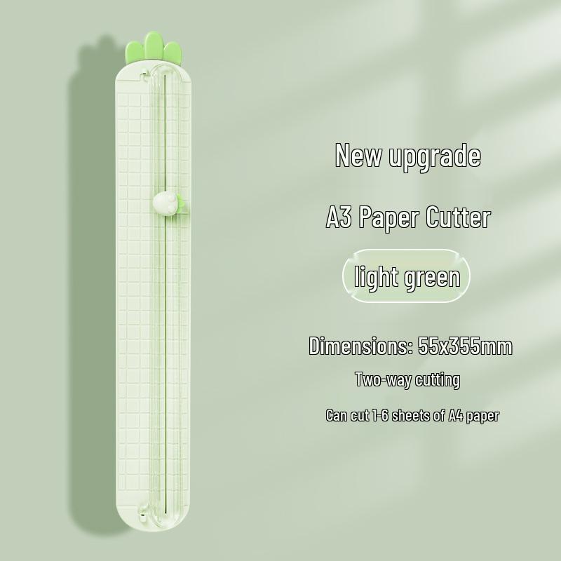 Cute A3 Carrot Two-Way Photo & Paper Cutter - Student DIY Tool зелёный