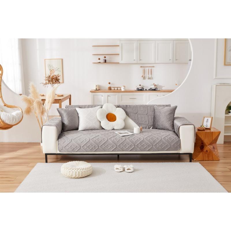 Sofa Cushion Winter Thickened Non-slip Plush Cushion Leather Sofa Cover New Autumn and Winter Cover Cloth Seat Cushion