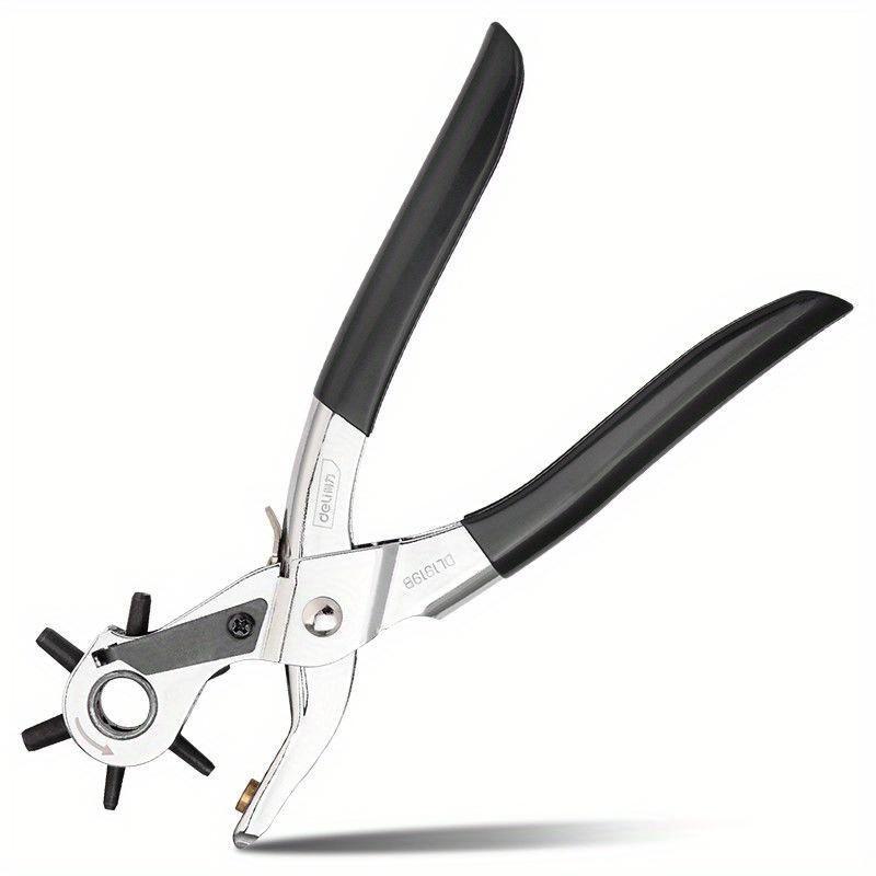 

Новый многофункциональный кожаный дырокол для кожи, прочный 9-дюймовый дырокол для ремня. 6 вращающихся ременных ручных пробойников Инструменты чёрный