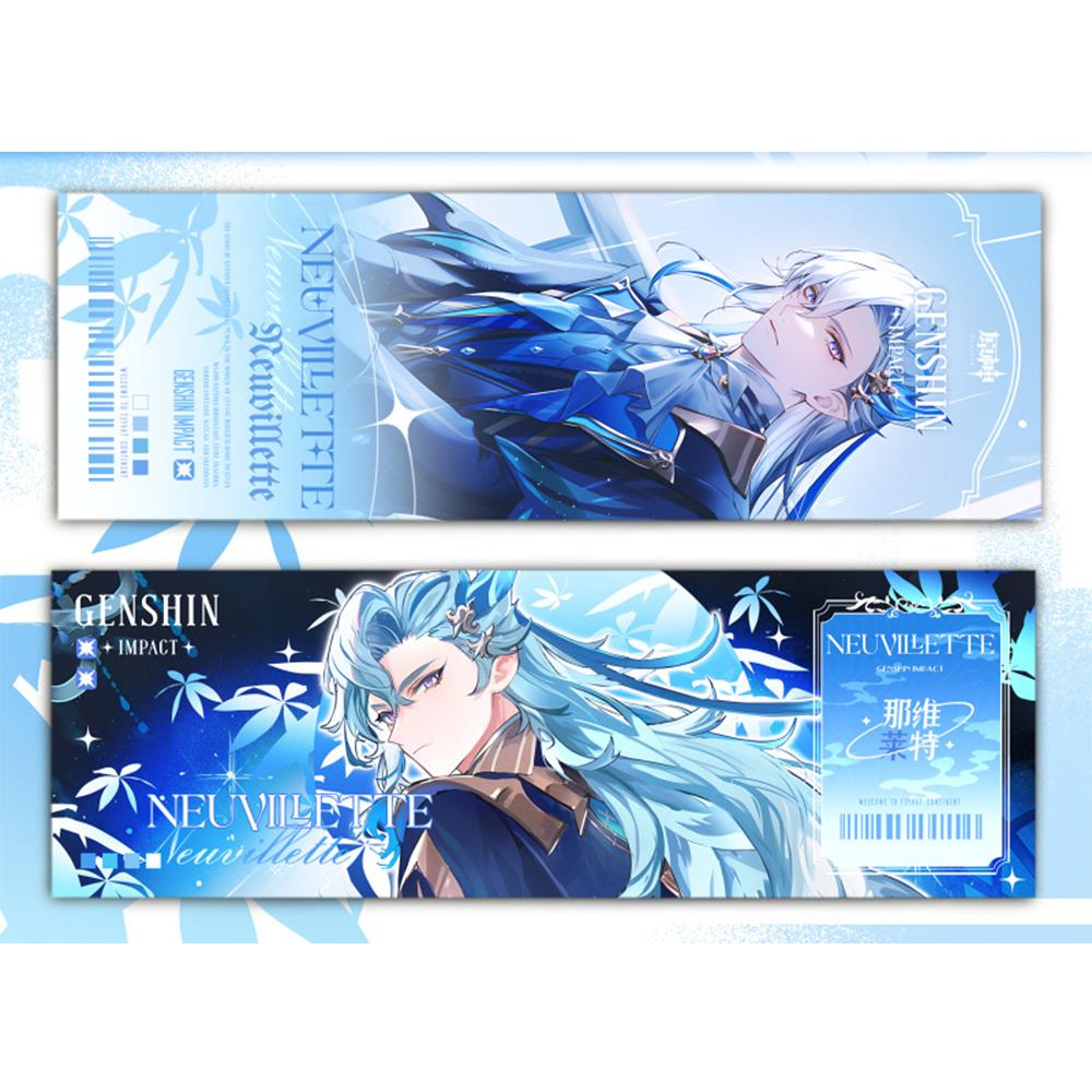 Genshin Impact Collection Karty Hry Záložka Furina Neuvillette Wriothesley Laser Oboustranná vstupenka Anime Tarotová karta Dárek