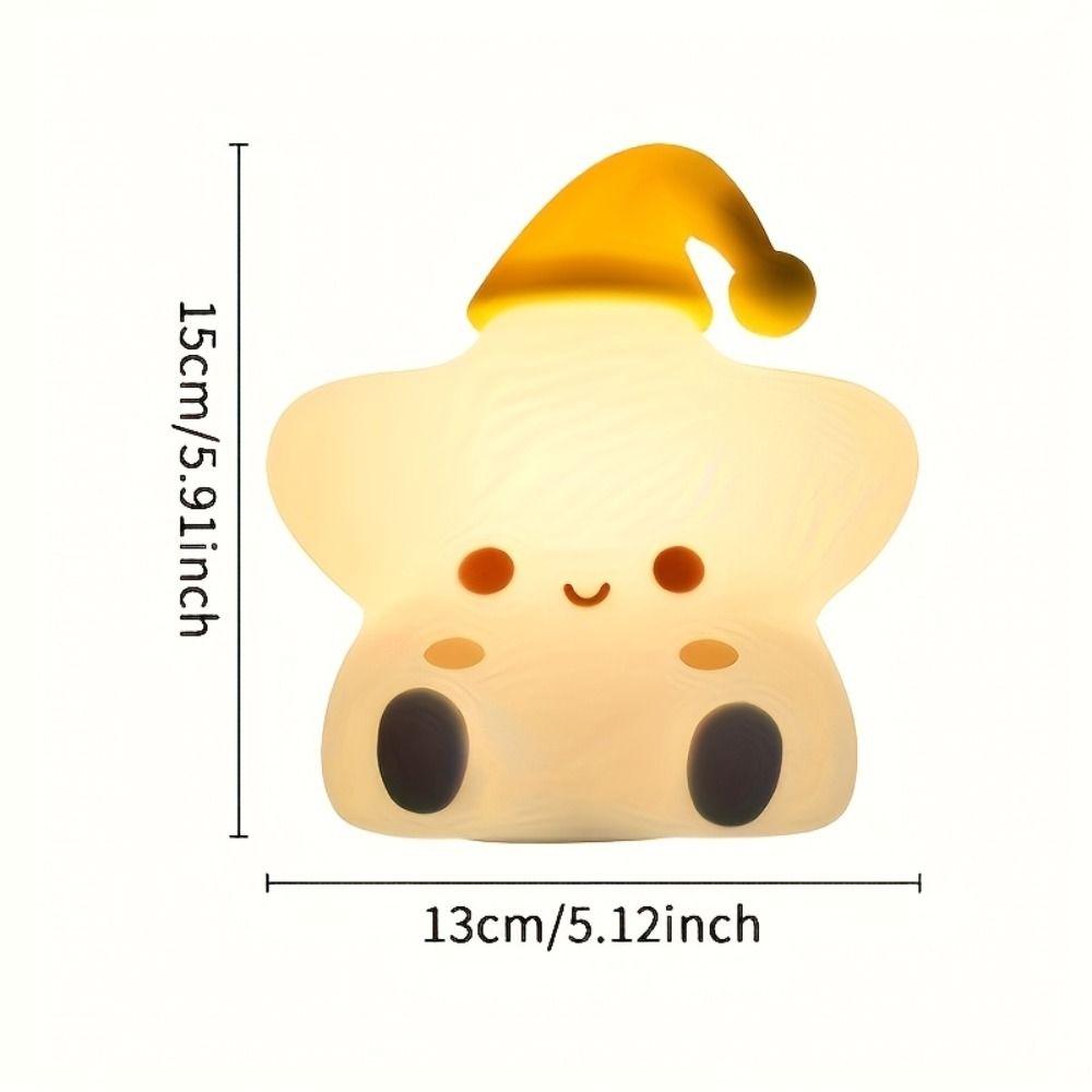 Silicone LED Star Night Light Battery Powered LED Night Light Baby Toy Table Lamp Bedroom